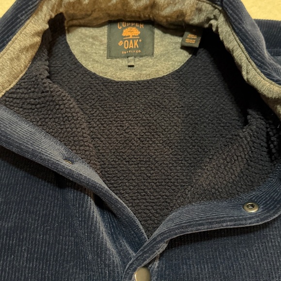 Copper Oak Men's Navy Blue Corduroy Fleece Jacket M, L NWT - Picture 11 of 13